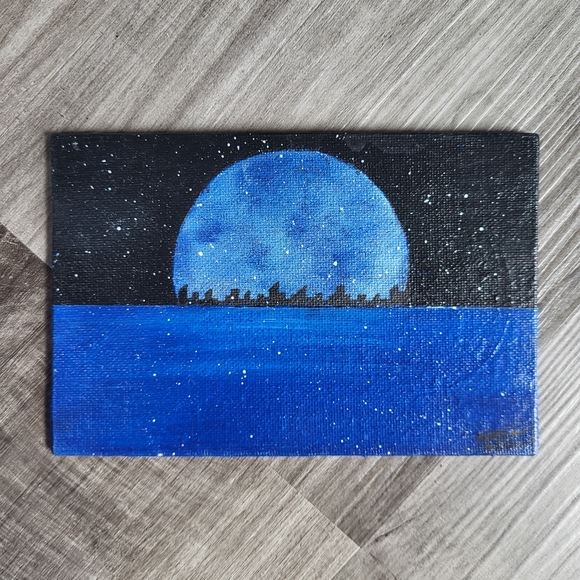 "Blue Moon Illumination" Paintings by Artistic Ashara - Set of 2, Perfect Gifts - Picture 9 of 10